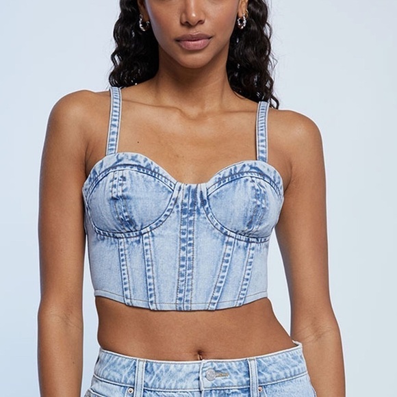 Pacsun Denim Corset Top - S - Picture 1 of 8